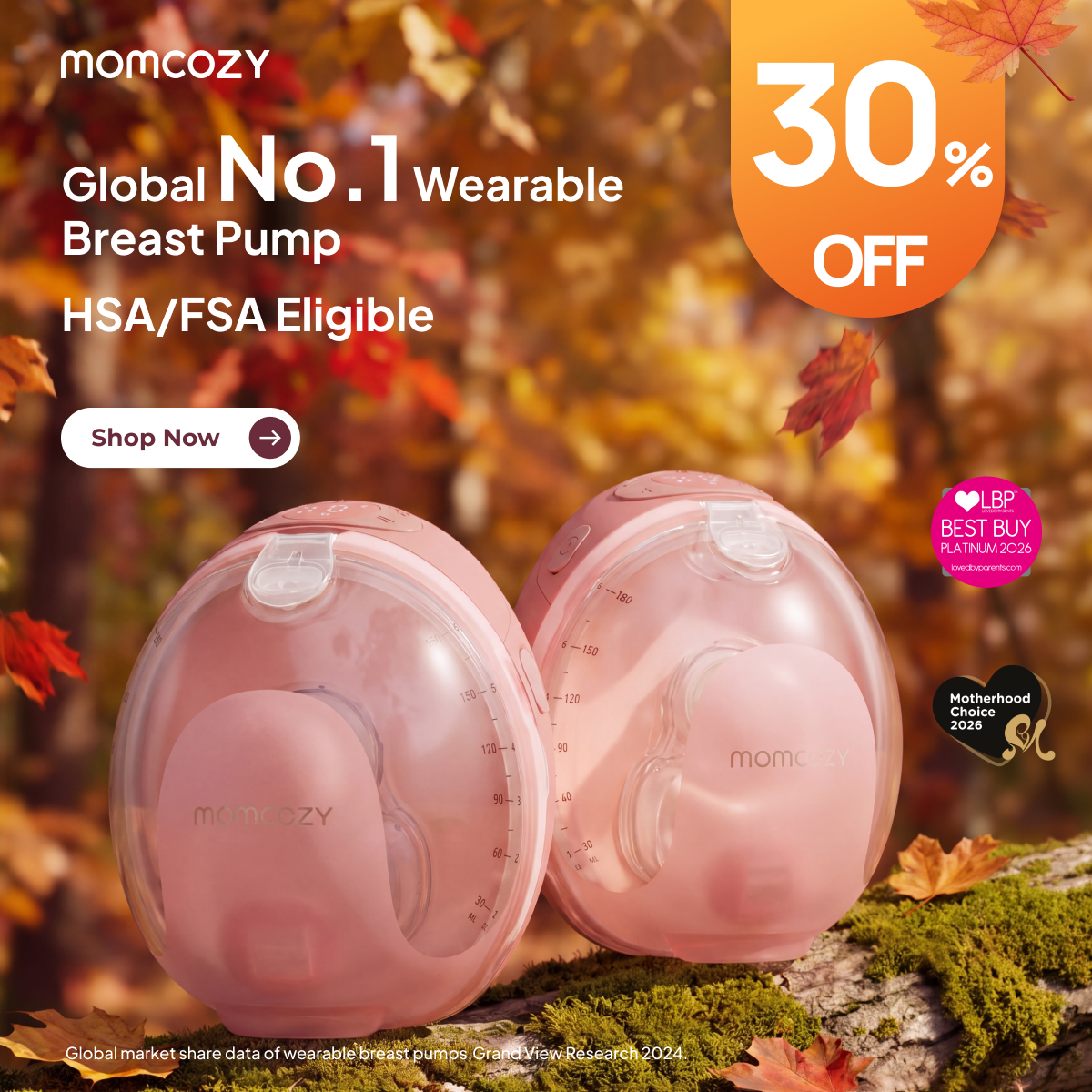 Momcozy Facebook ad: Warm-Massage Pumping, Reimagined