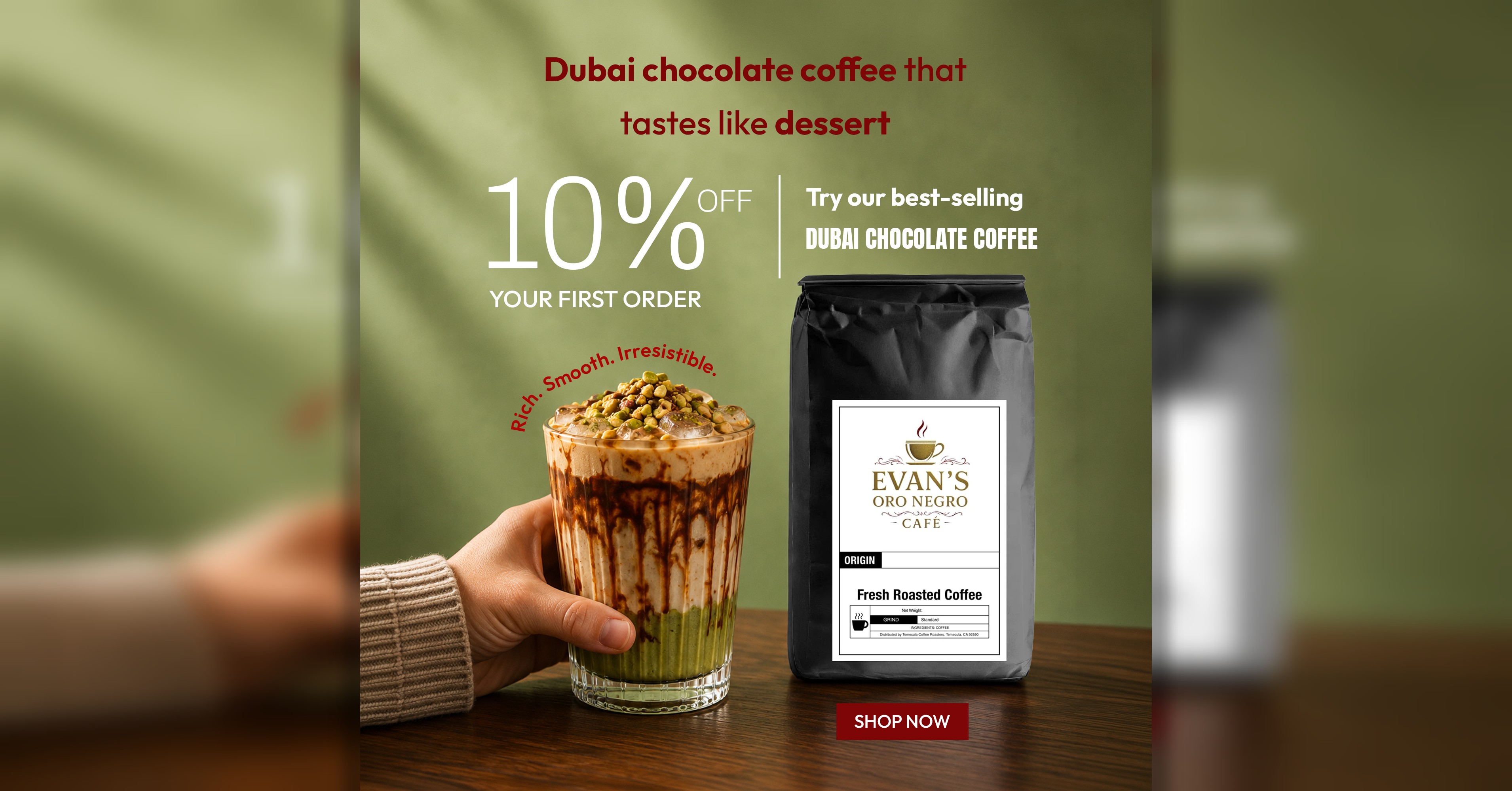 Evan's Oro Negro Cafe Facebook ad