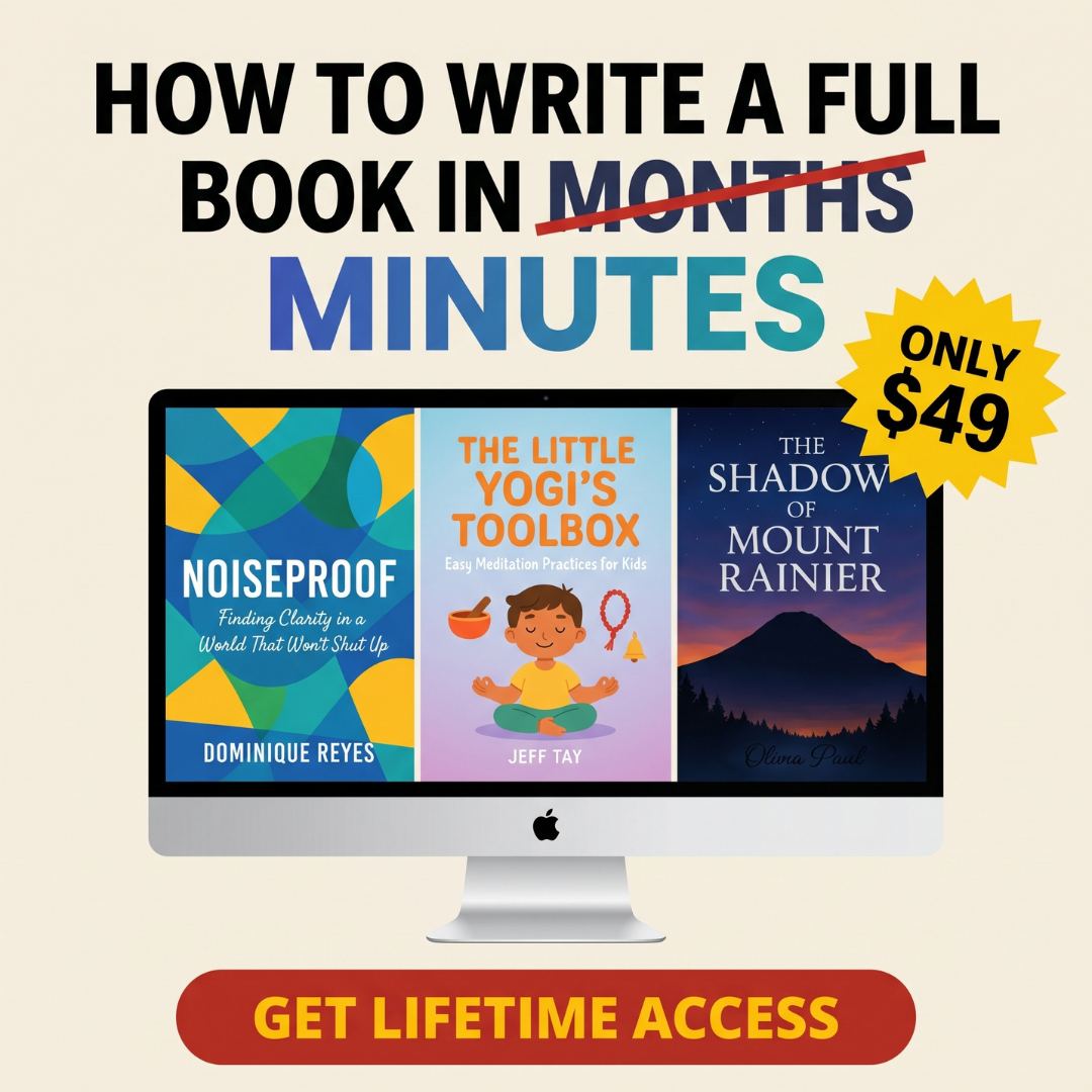 Aivolut - AI Tools for Businesses Facebook ad: Write your book in minutes, not months
