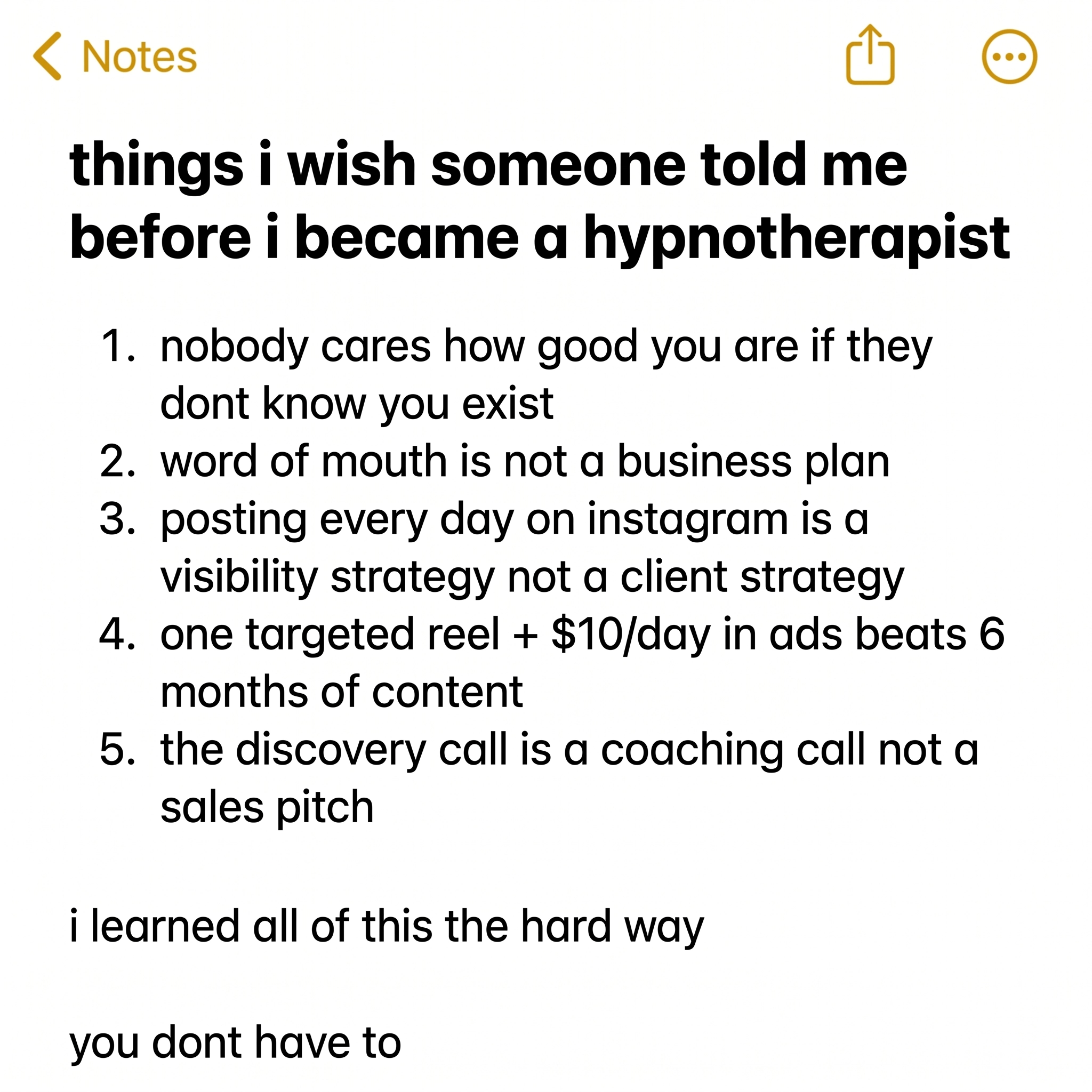 Maximillian Dabrowski Facebook ad: Get hypnotherapy clients without posting daily