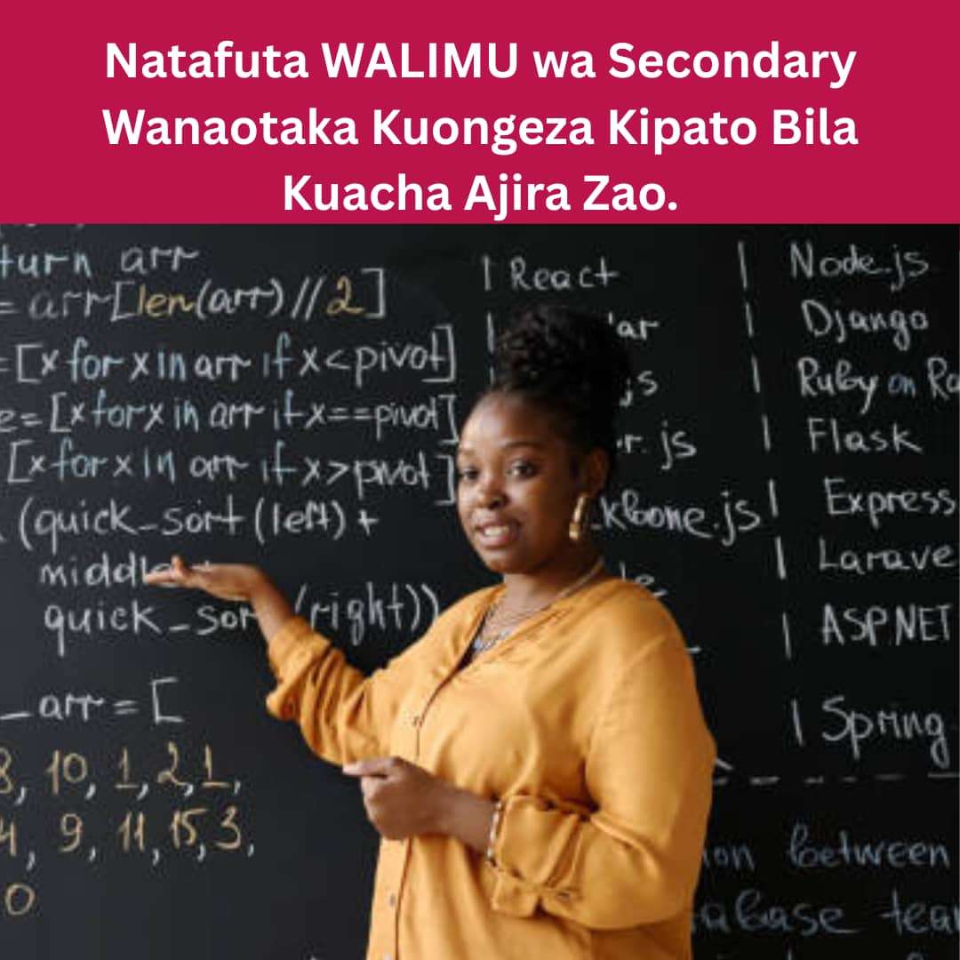 Afya na Liberia Tarimo Facebook ad: Natafuta WAALIMU wa sekondari wanaotaka kuongeza kipato…