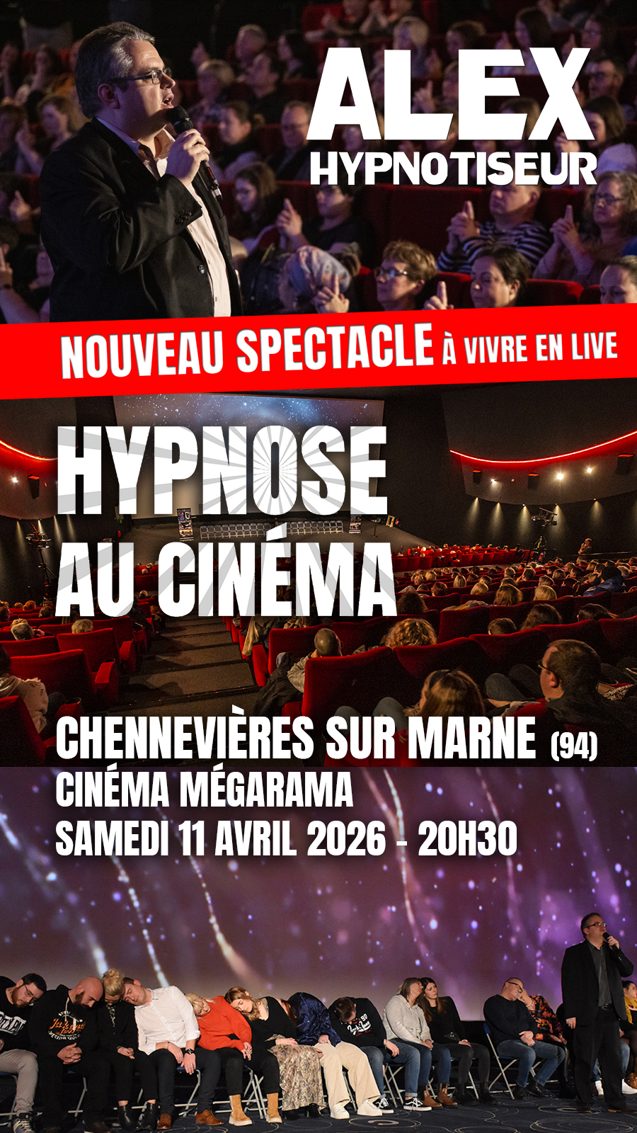 Alex Hypnotiseur de spectacle - Spectacle d'hypnose Facebook ad