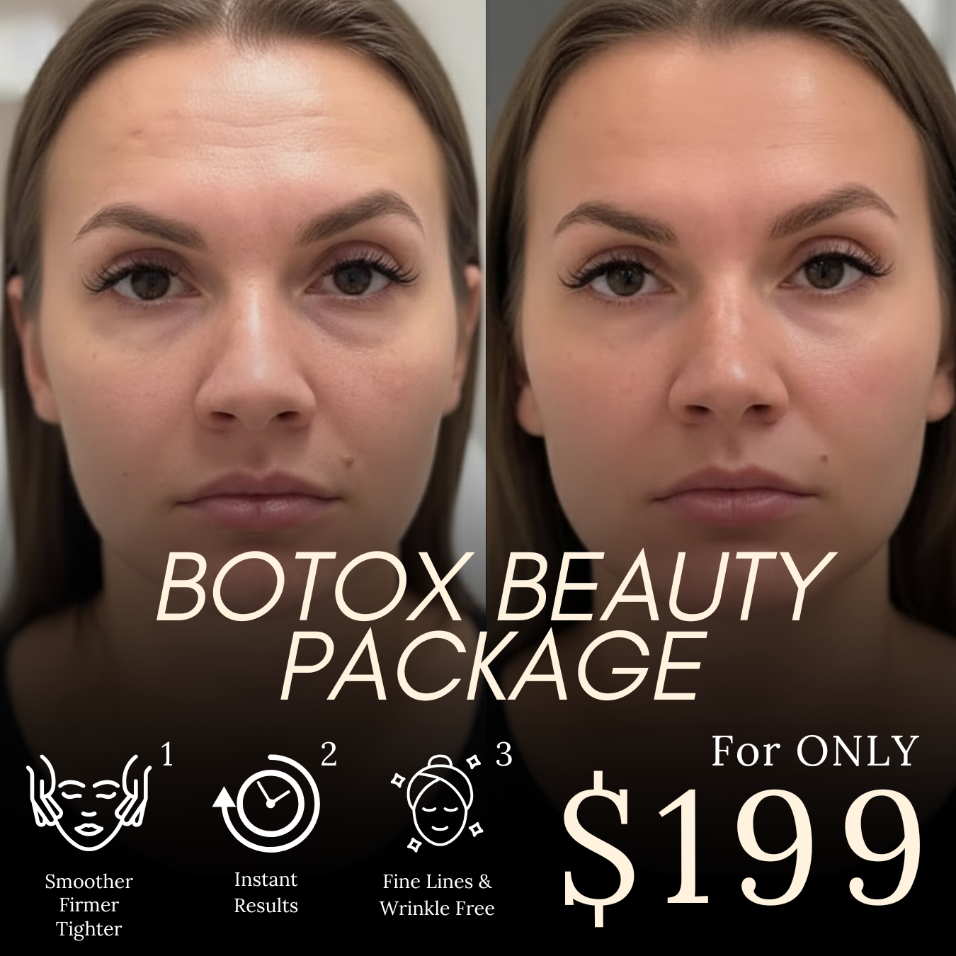 Bloom Skin and Wellness Facebook ad: Smooth Away Wrinkles with Botox, Only $199