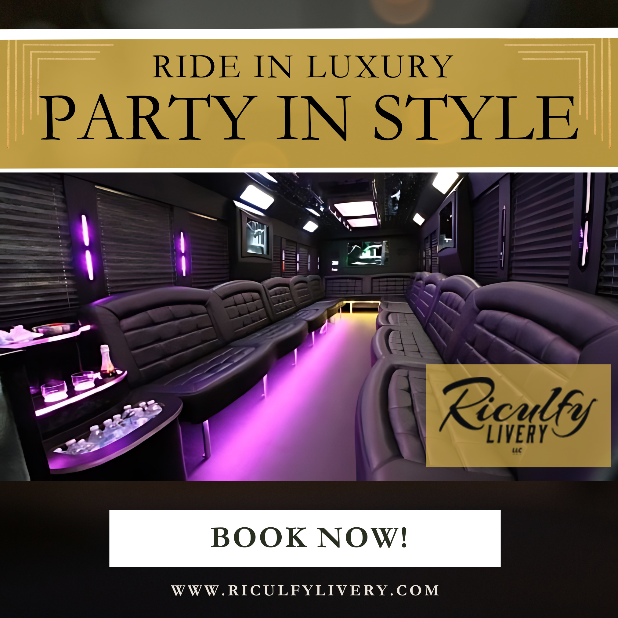 Riculfy Livery, Party Bus & Tuxedo Facebook ad