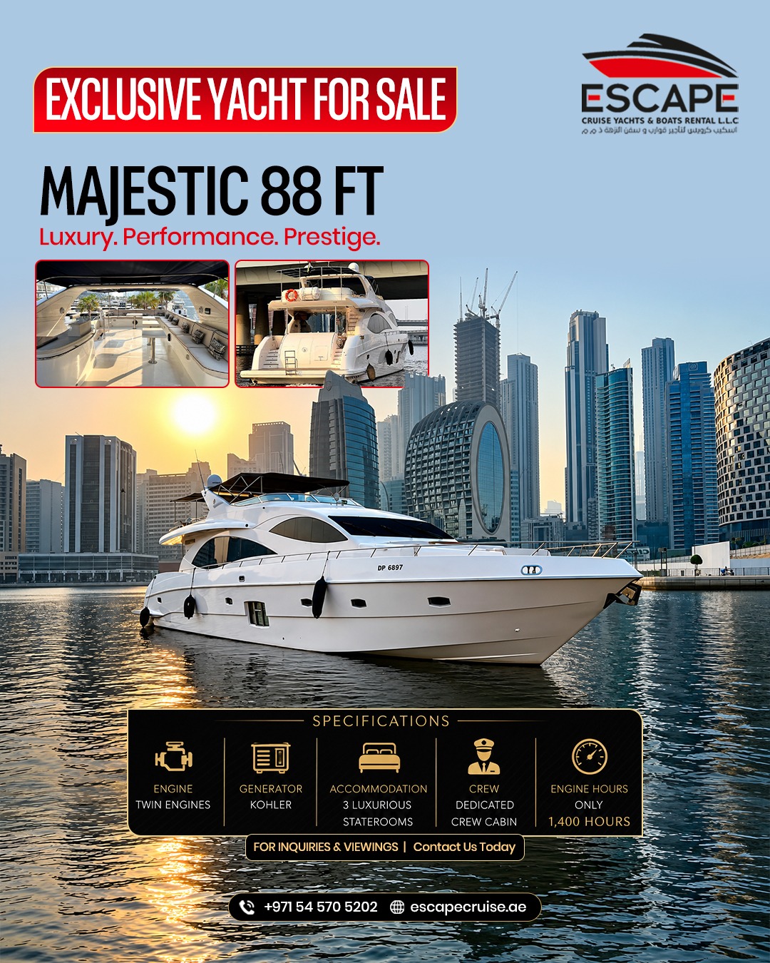 Dubai yacht Boat Rental Facebook ad