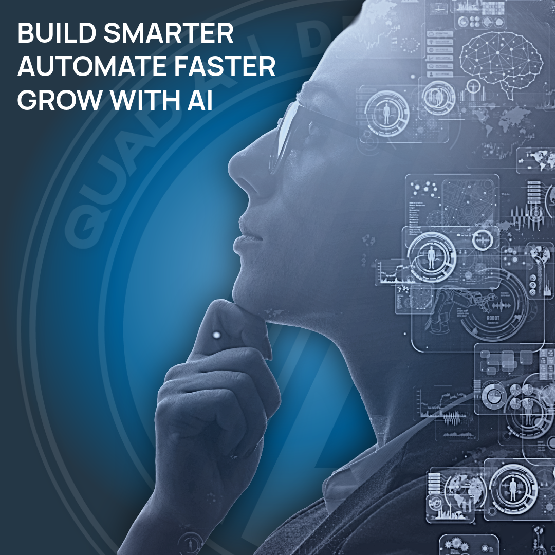QUAD A Development Facebook ad: Boost your team’s productivity with custom AI software…