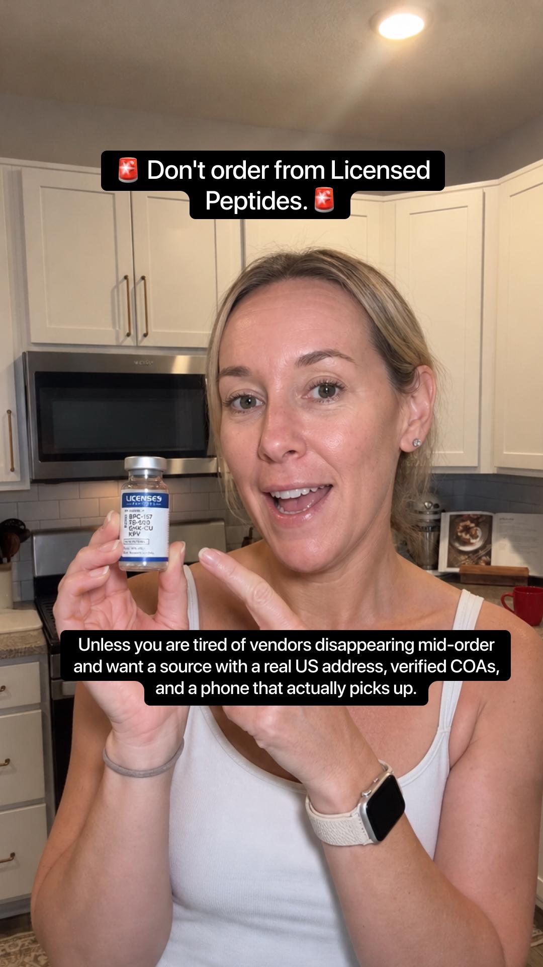 Licensedpeptides.com Facebook ad: 2 FOR 1 SALE, LIMITED TIME
