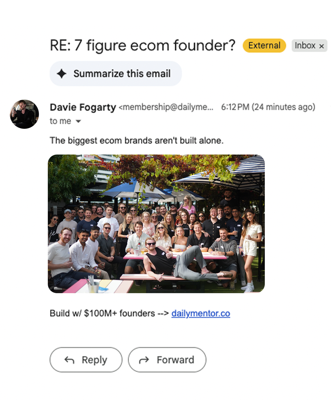 Davie Fogarty Facebook ad