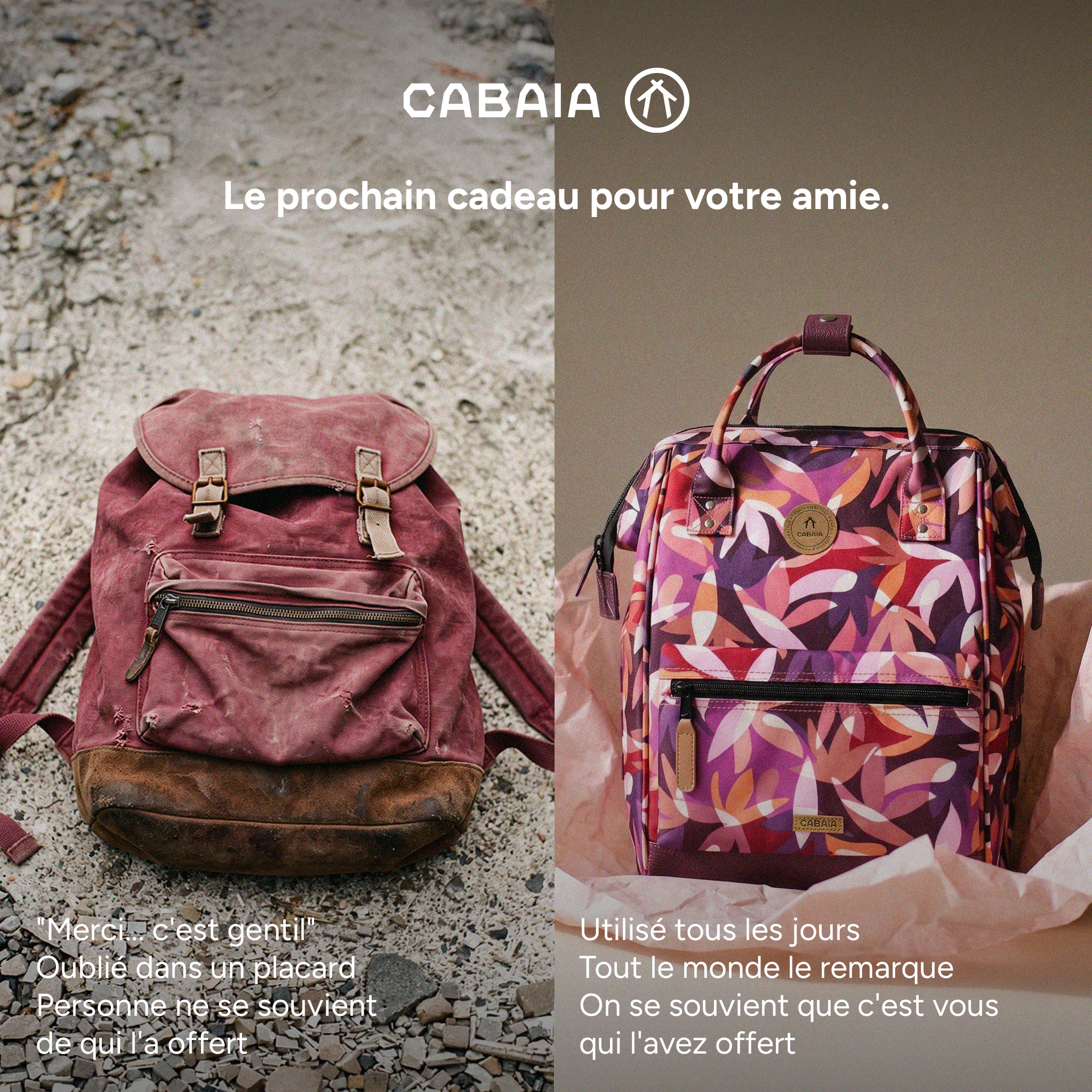 Cabaïa Facebook ad: Le sac à dos CABAIA