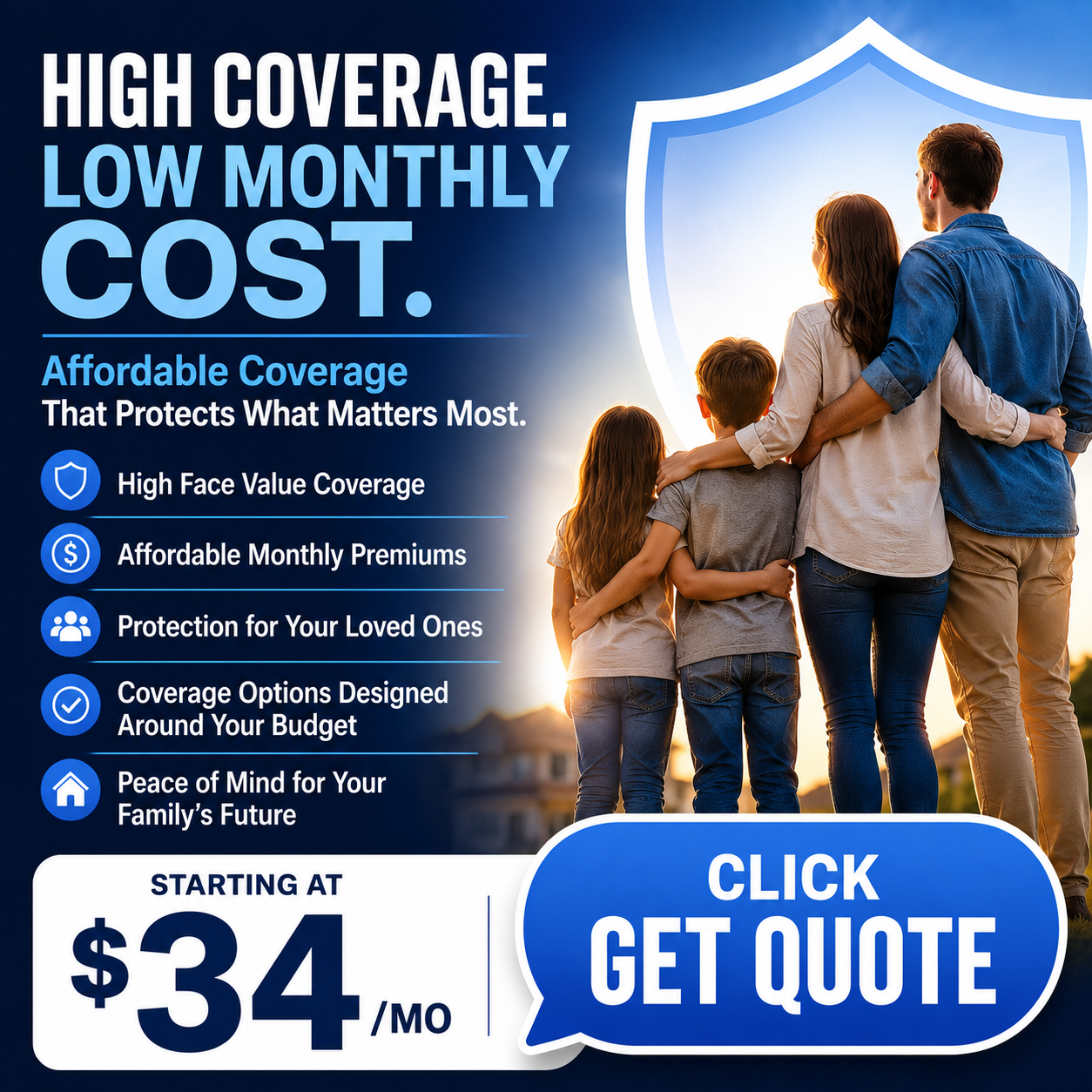 Mortgage Protection Insurance/Final Expense Insurance/Life Insurance Facebook ad: Protect What Matters Most
