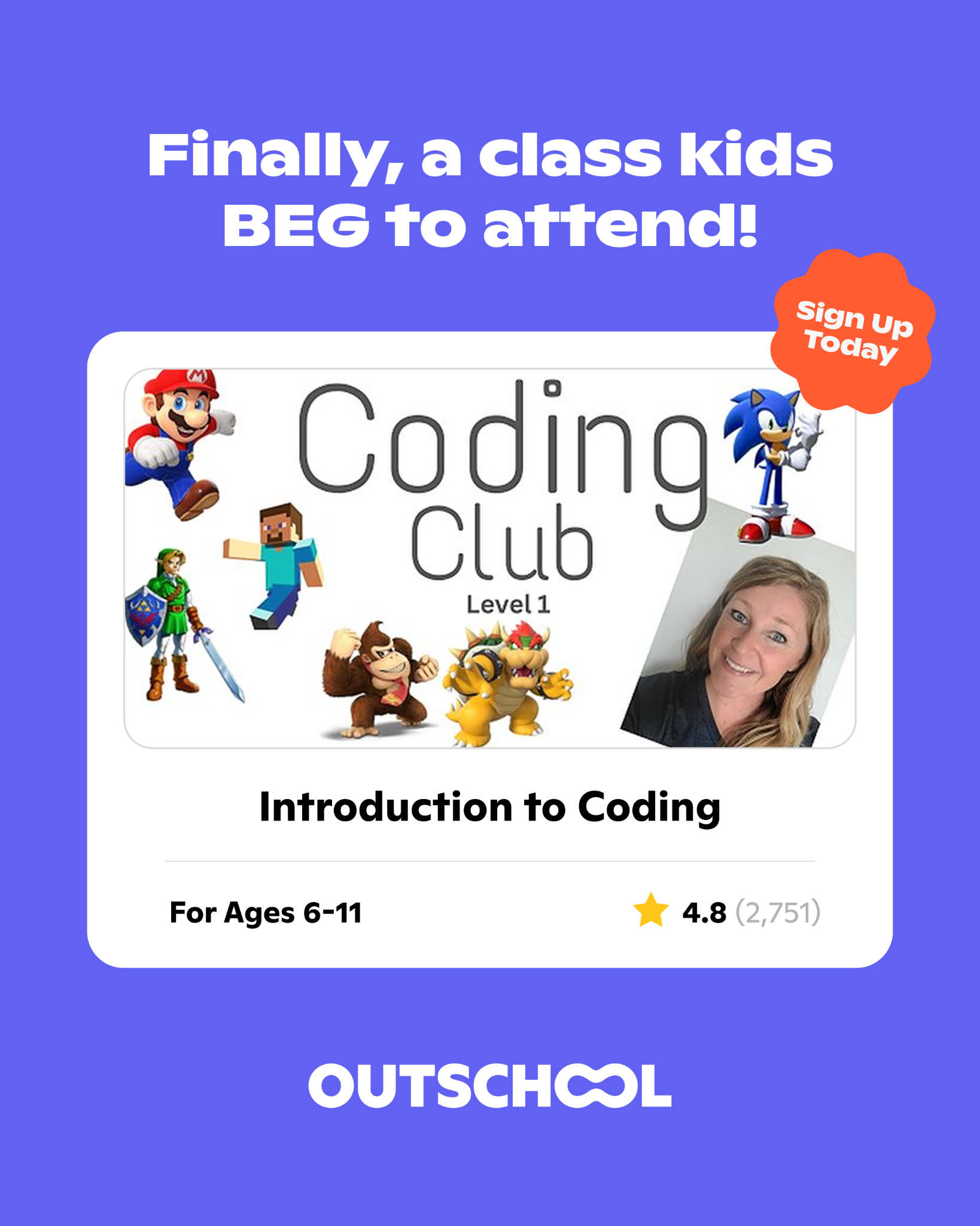 Outschool Facebook ad