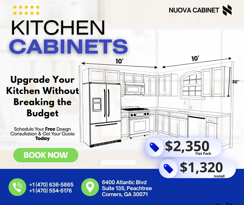 Nuova Cabinet Facebook ad: 10x10 Kitchen Cabinets Only $2,350