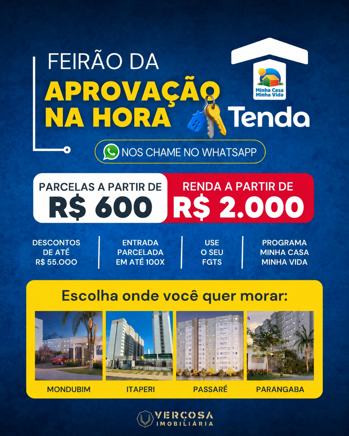 Verçosa Imobiliária Facebook ad: Converse conosco