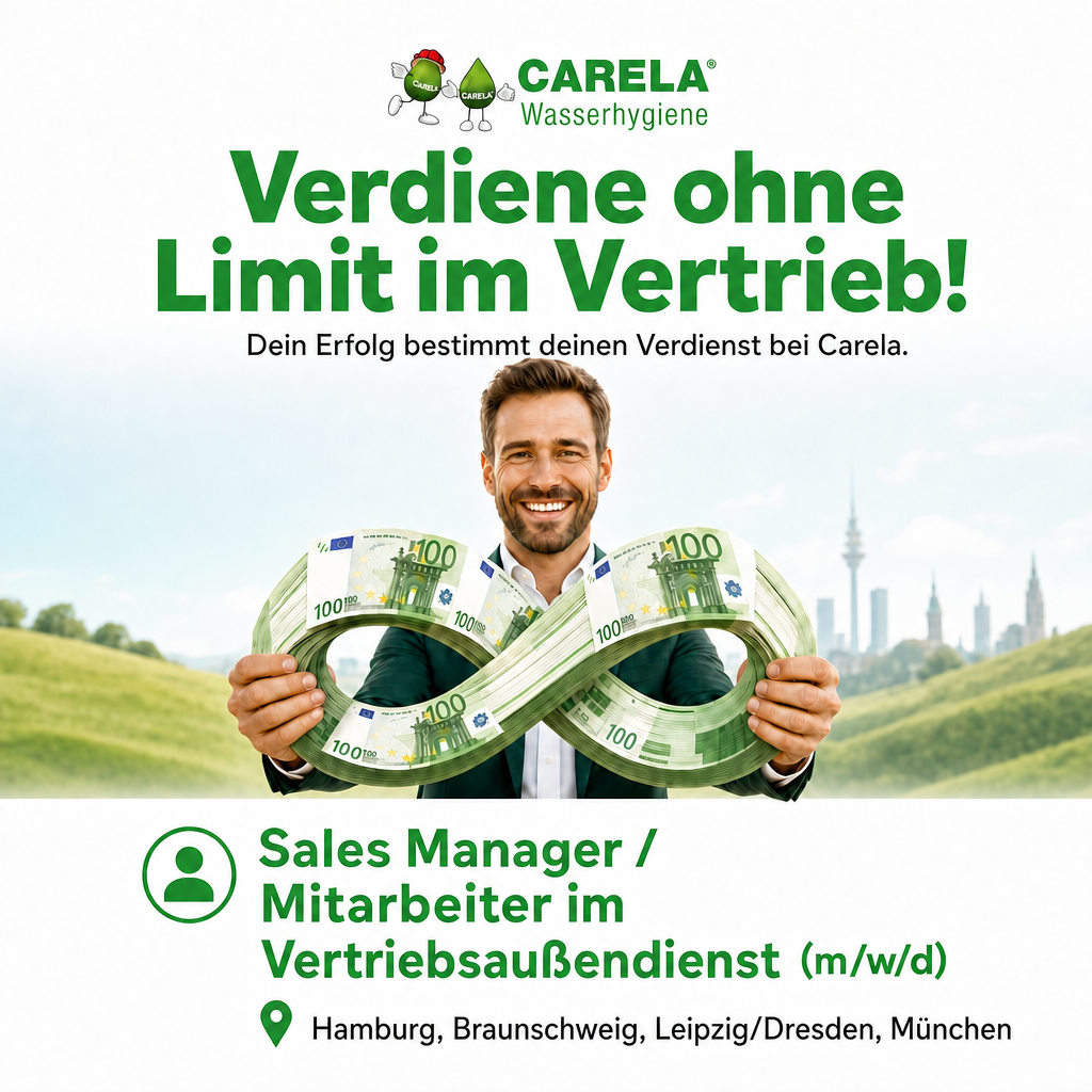 Wasserhygiene Carela Facebook ad: Sichere dir jetzt deinen Traumjob in nur 60 Sekunden!