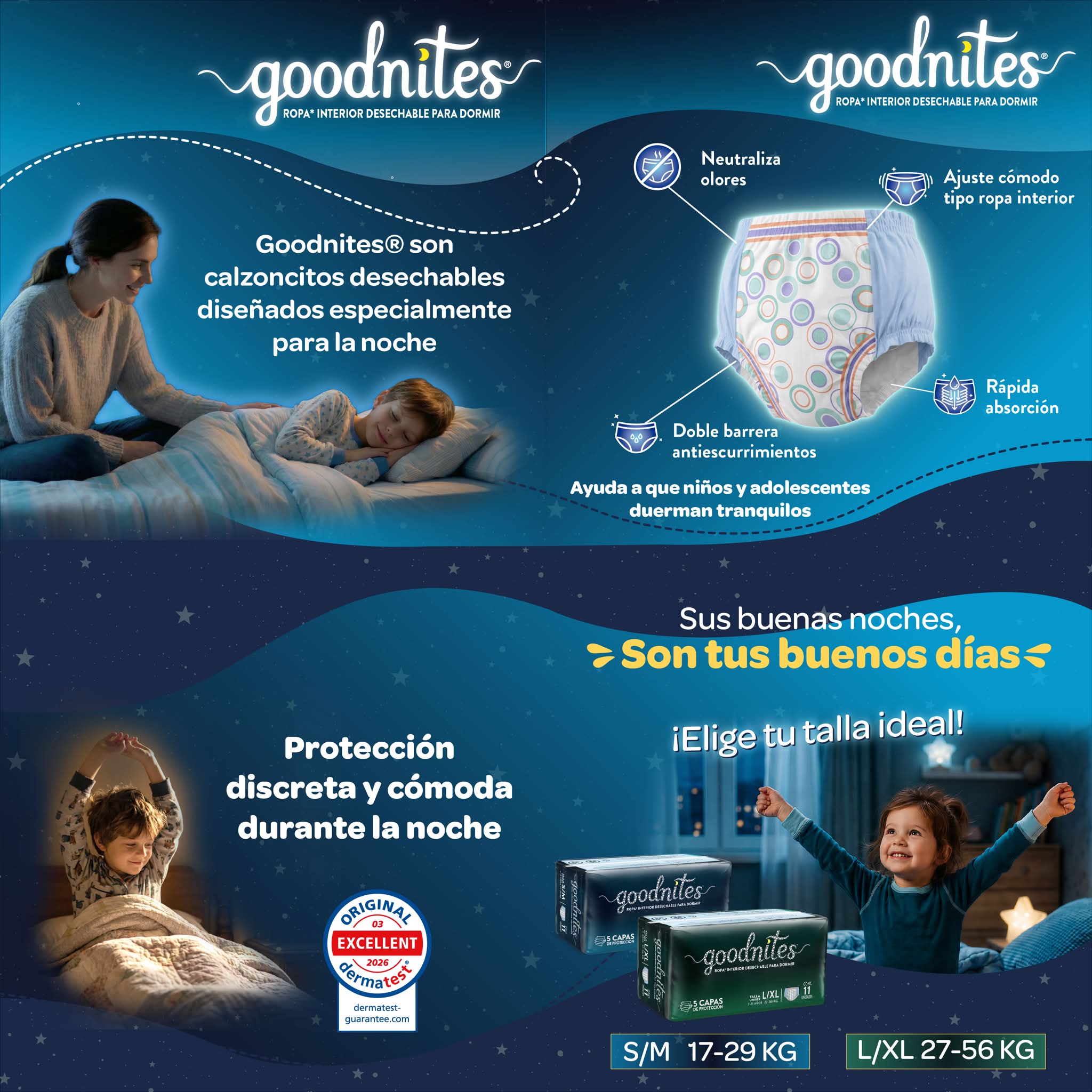 GoodNites México Facebook ad: Sabemos que mojar la cama puede pasar