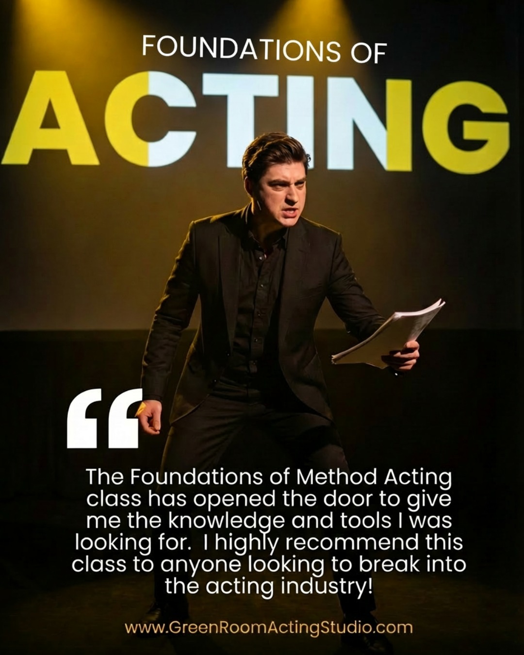 Green Room Acting Studio Facebook ad: Foundations of Acting - Green Room Acting Studio…