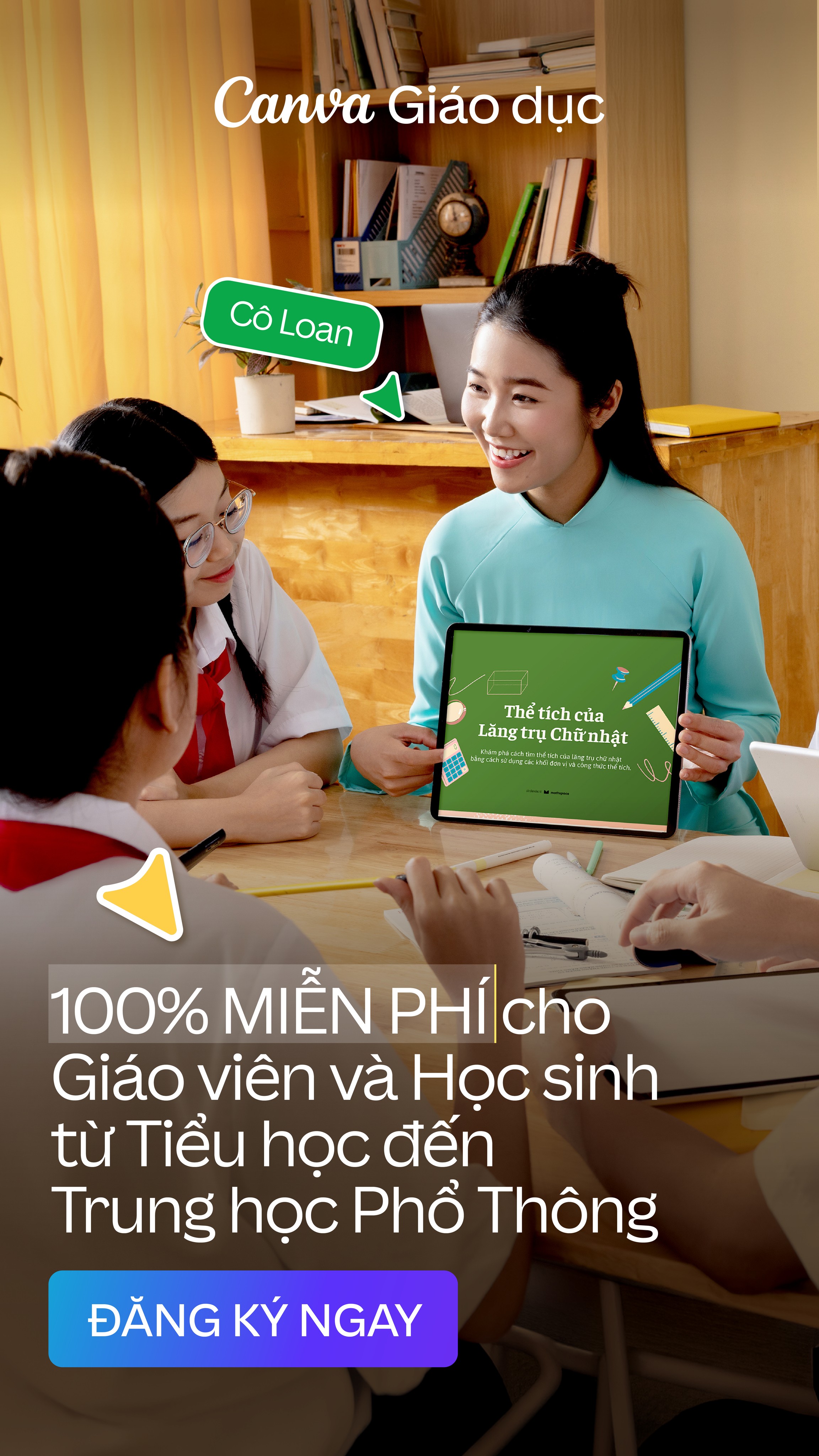 Canva Vietnam Facebook ad: Đăng ký Canva Giáo dục miễn phí