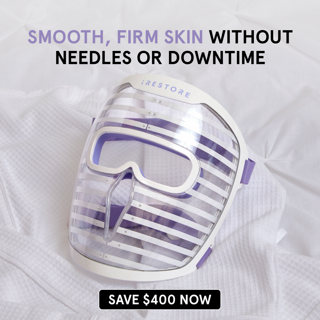 Wellness Rewired Facebook ad: The iRESTORE Illumina Face Mask is Superior!