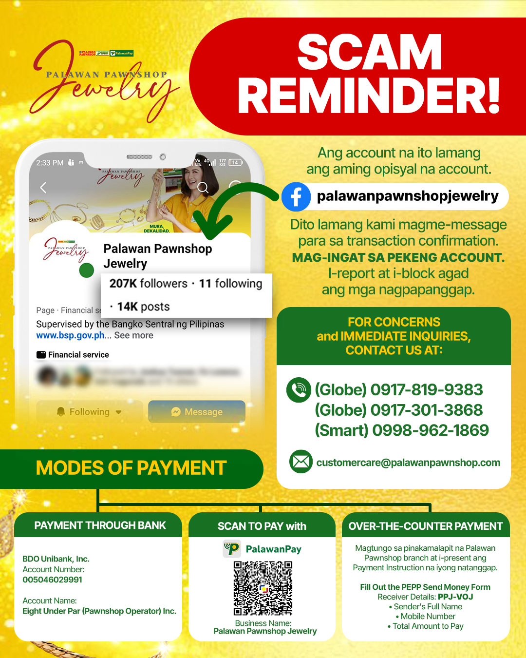 Palawan Pawnshop Jewelry Facebook ad: SCAM ALERT, SUKI!