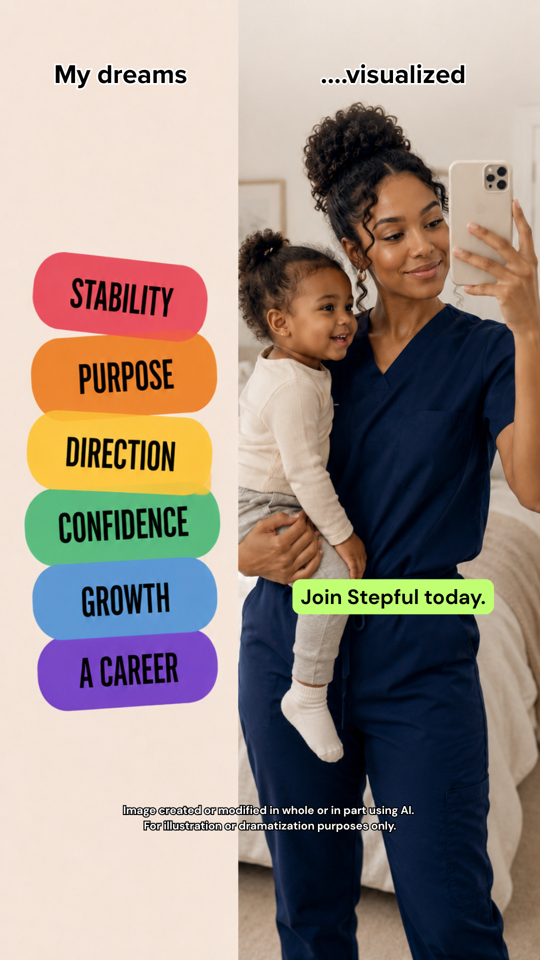 Stepful Facebook ad: Become a Medical Assistant Around Your Life