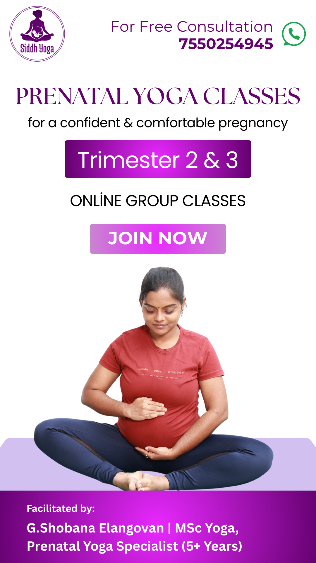 Siddh yoga studio Facebook ad: Chat with us