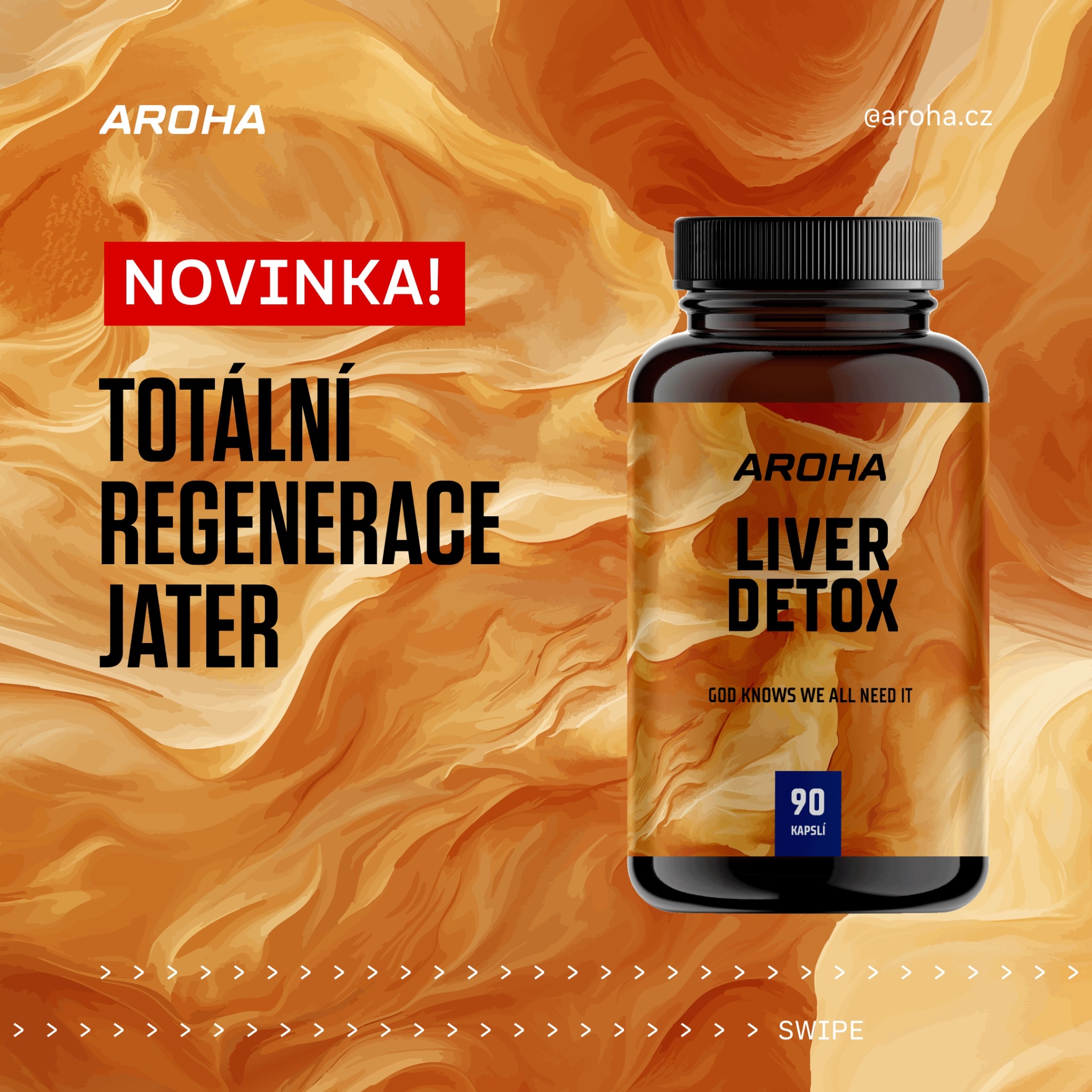 Aroha.cz Facebook ad: AROHA LIVER DETOX, TOTÁLNÍ REGENERACE JATER