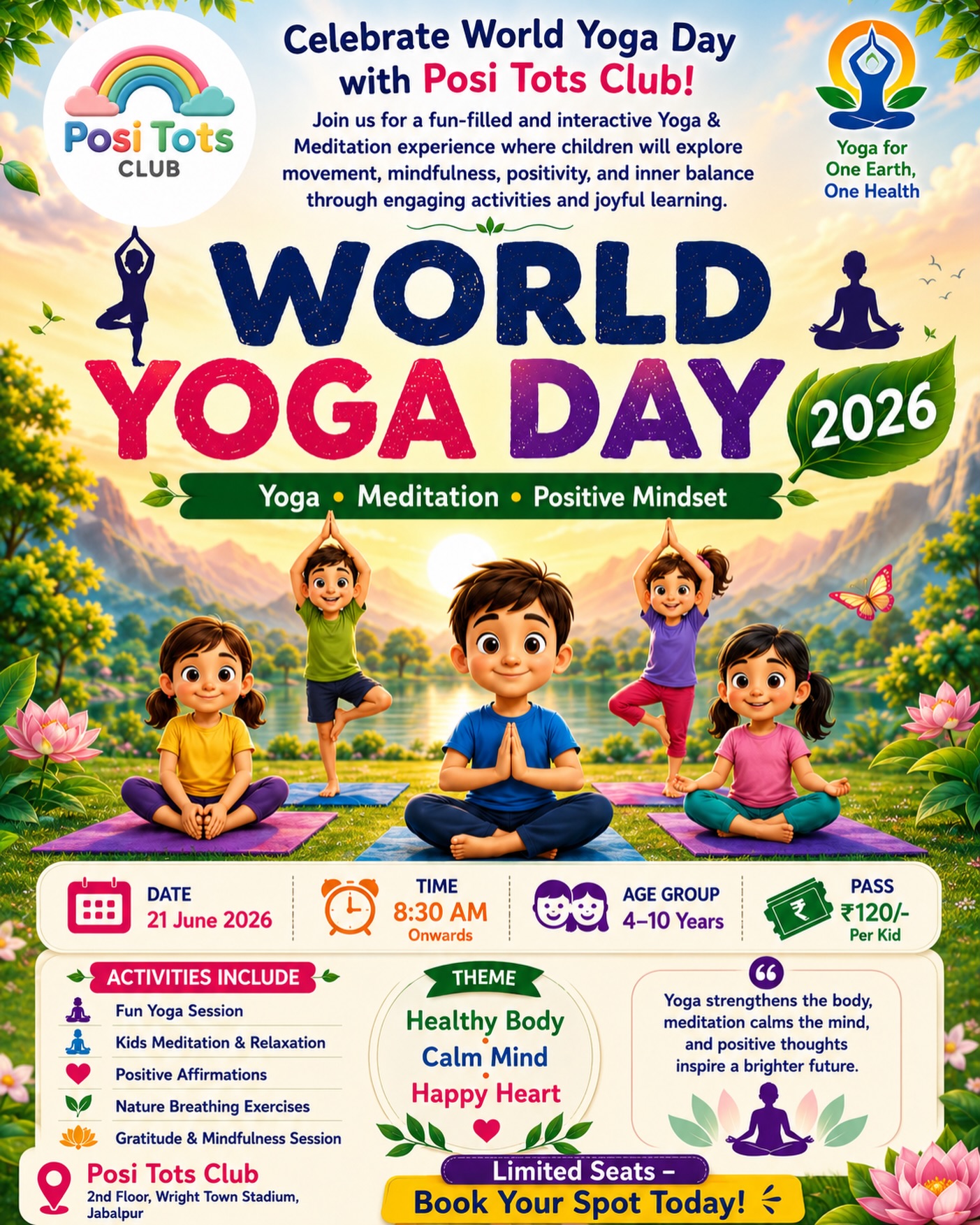 Posi Tots Club Facebook ad: Celebrate World Yoga Day with Posi Tots Club!