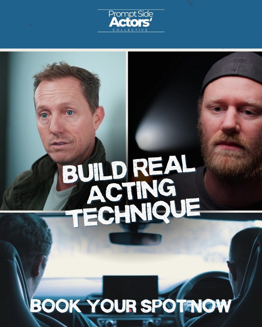 Prompt Side Actors' Collective Facebook ad: Acting Classes, Self-tapes, Private Coaching and Demo Reels