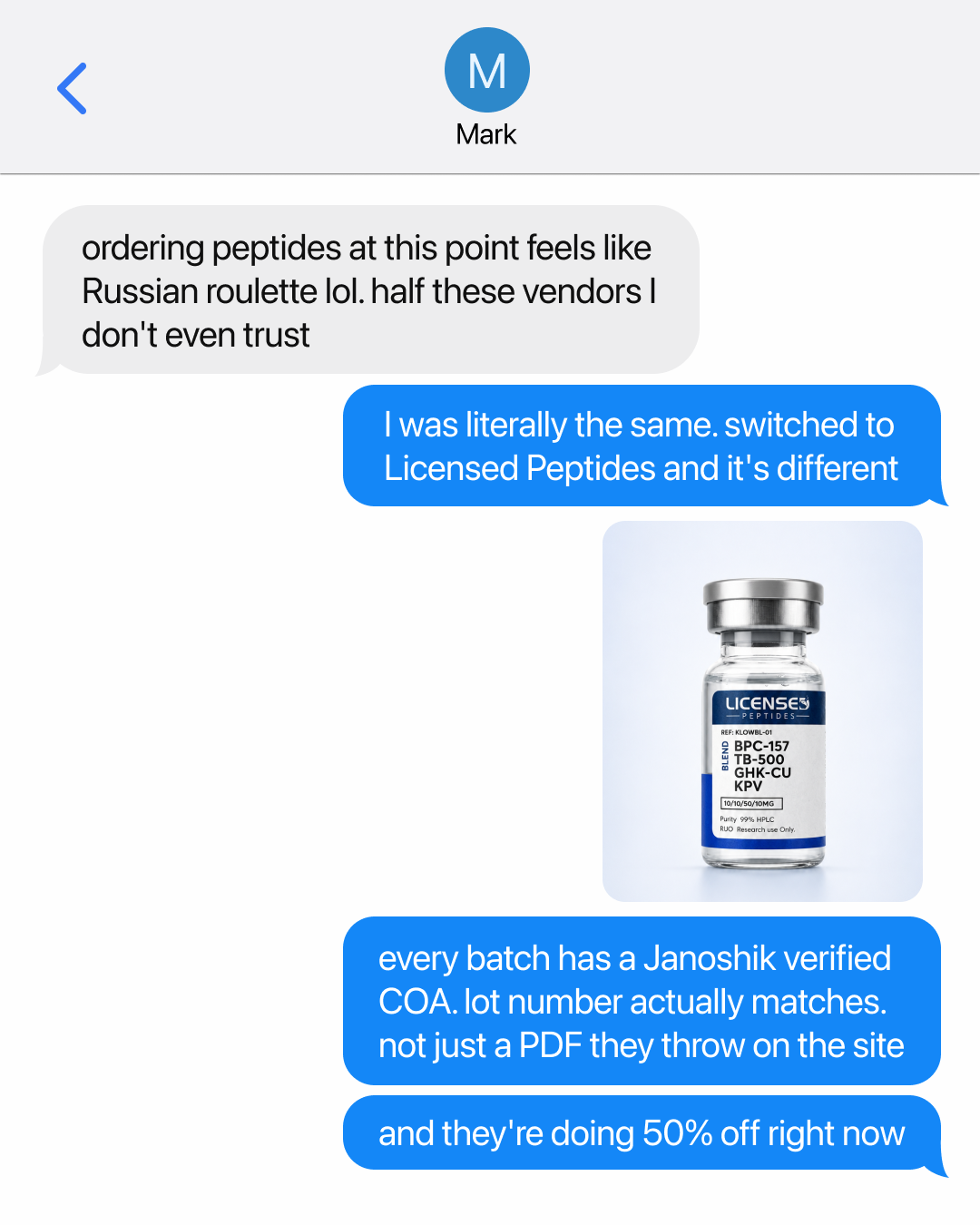 Licensed Peptides Facebook ad: Trusted by 10,000+ researchers