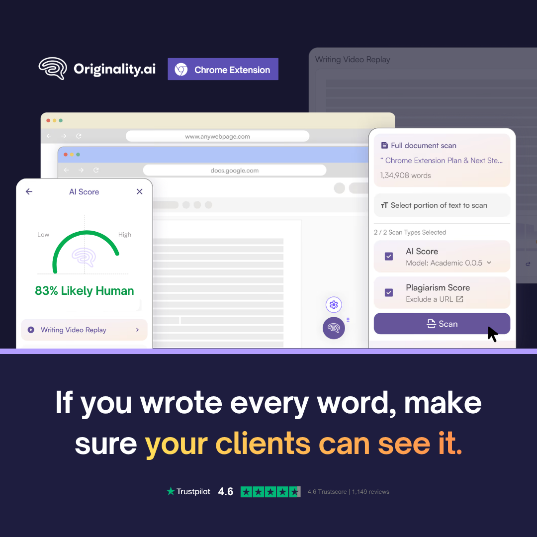 Originality.AI - AI Detection and Plagiarism Checking Facebook ad