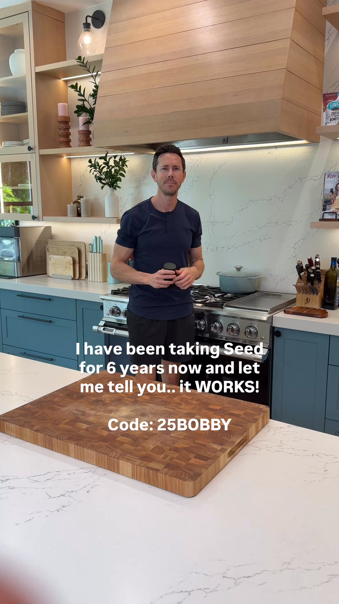 Seed Facebook ad: Use code 25BOBBY for 25% off Seed!