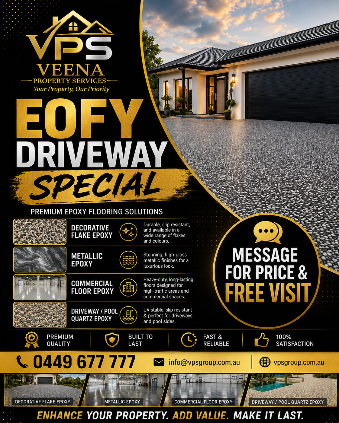 Veena property services Facebook ad: Message For Price & Free Visit