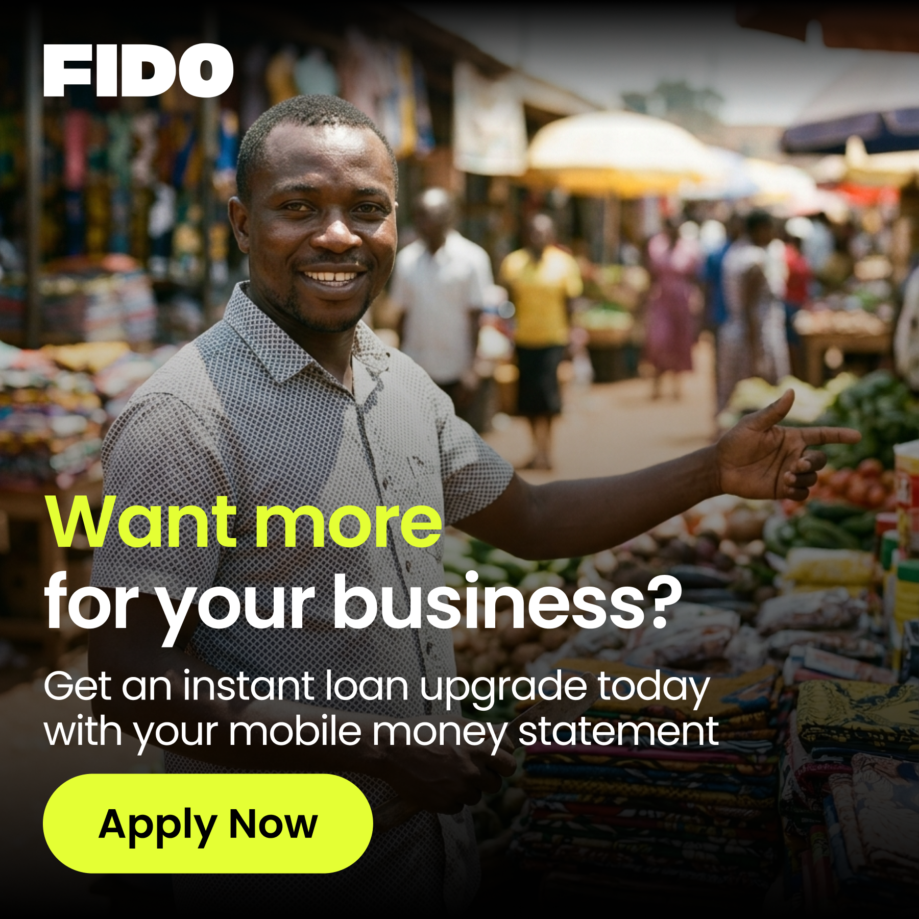 Fido Uganda Facebook ad: Up to UGX 750,000 Today