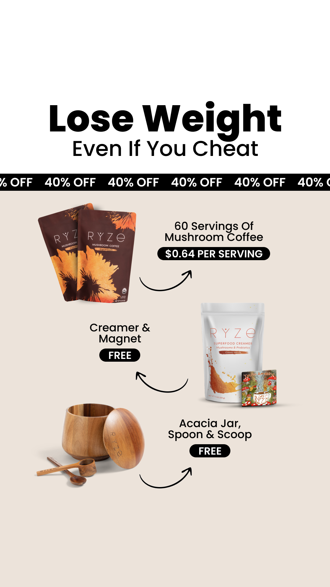 RYZE Superfoods Facebook ad