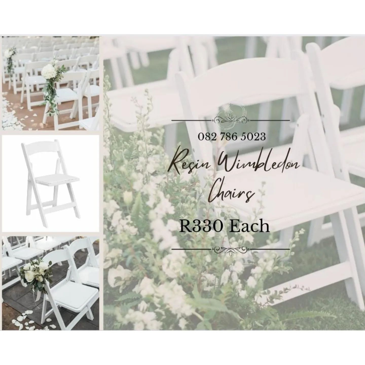 RANDZ DISTRIBUTORS Facebook ad: Resin Adult Wimbledon Chairs now available @ R330…