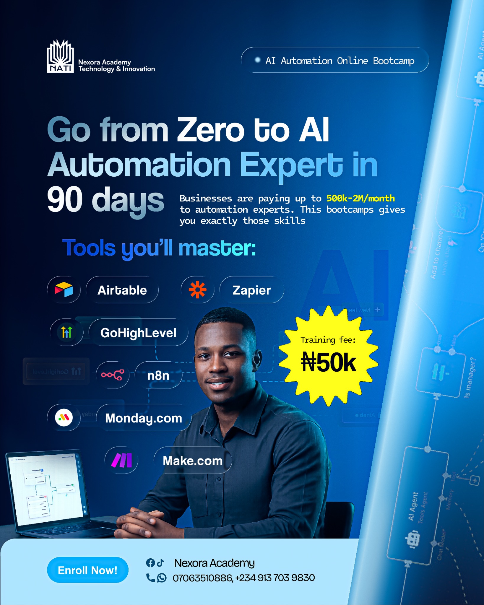Nexora Academy Of Technology & Innovation Facebook ad: Learn How to Automate Any Business In 90 Days