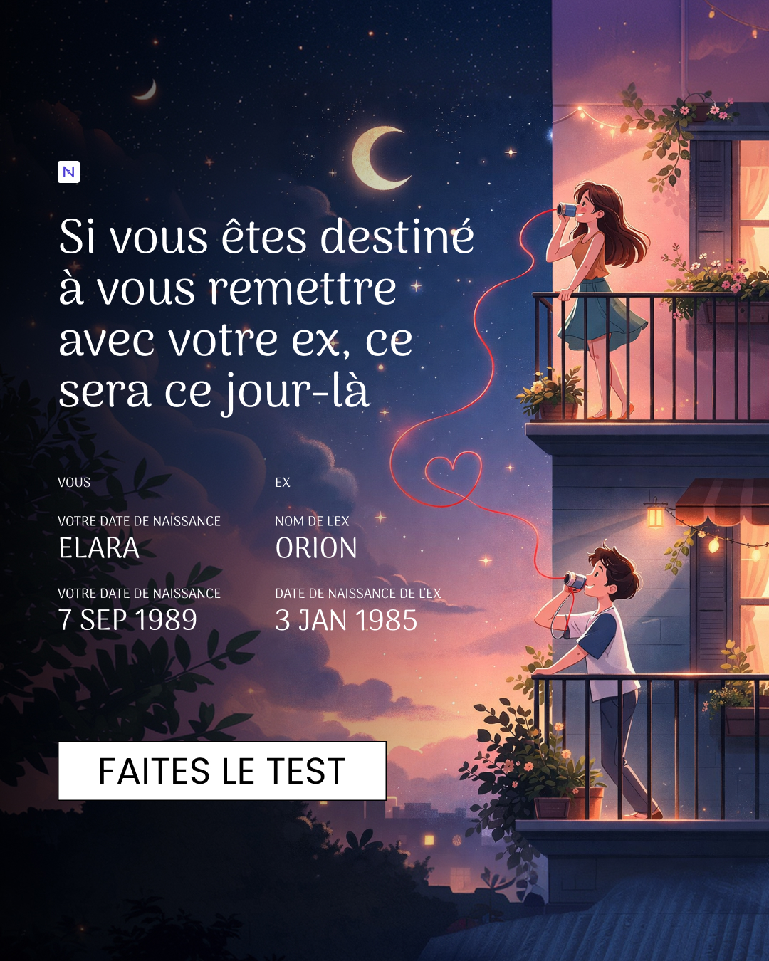 Nebula: Will my ex return? Facebook ad
