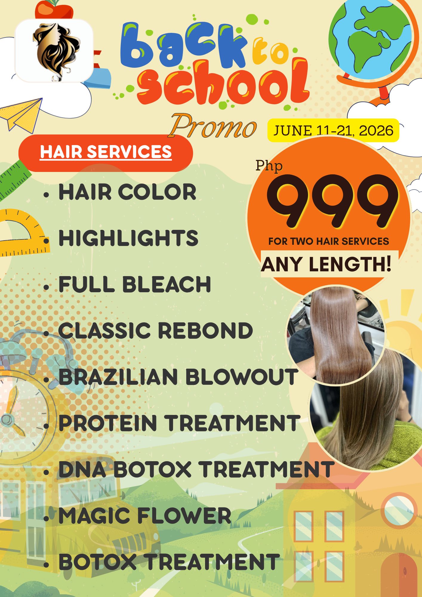 Alyana’s Spa Hair and Beauty Salon Limay Branch Facebook ad: BACK TO SCHOOL PROMO
