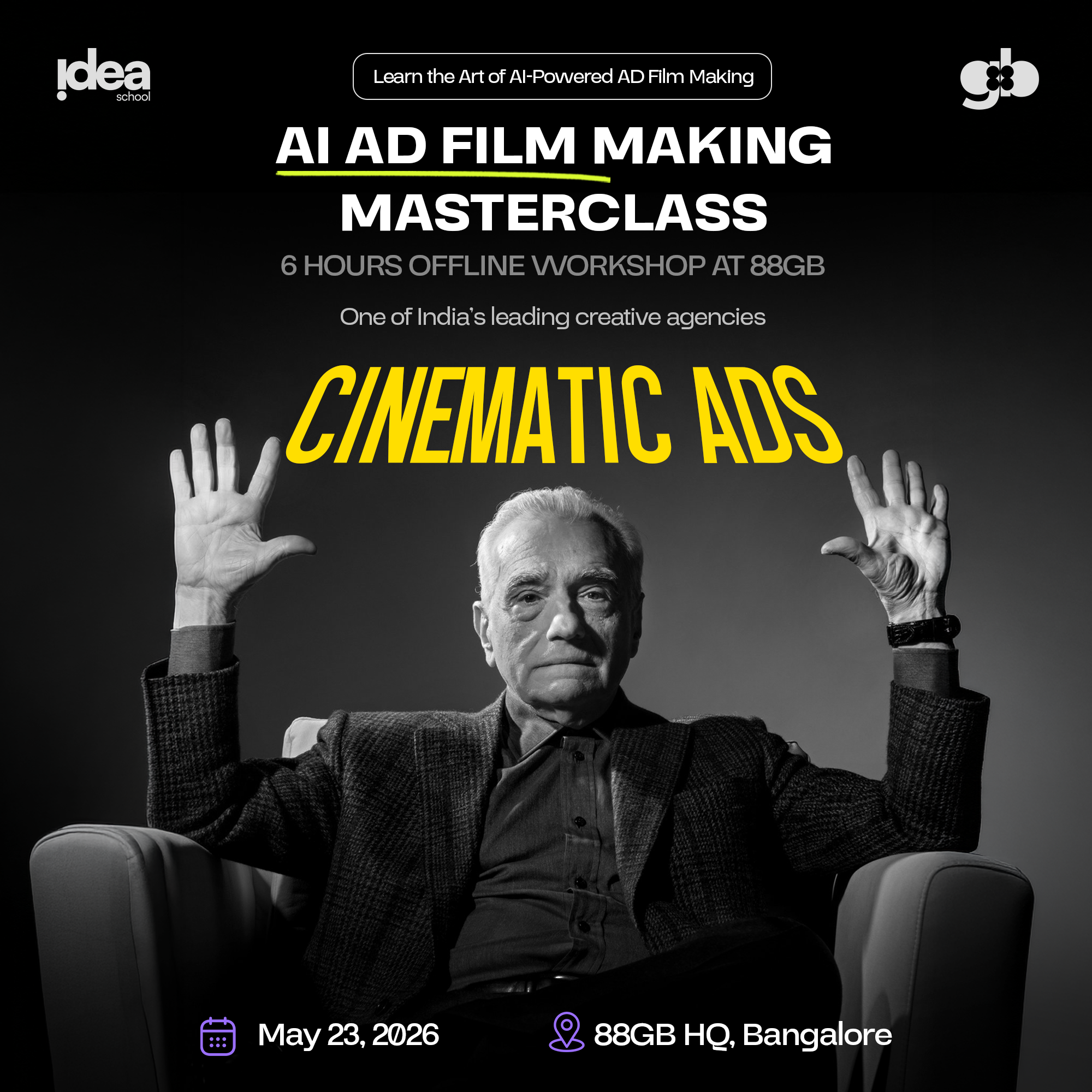 IDEA School Facebook ad: Create Cinematic AI Ads That Look Like Big-Budget Films