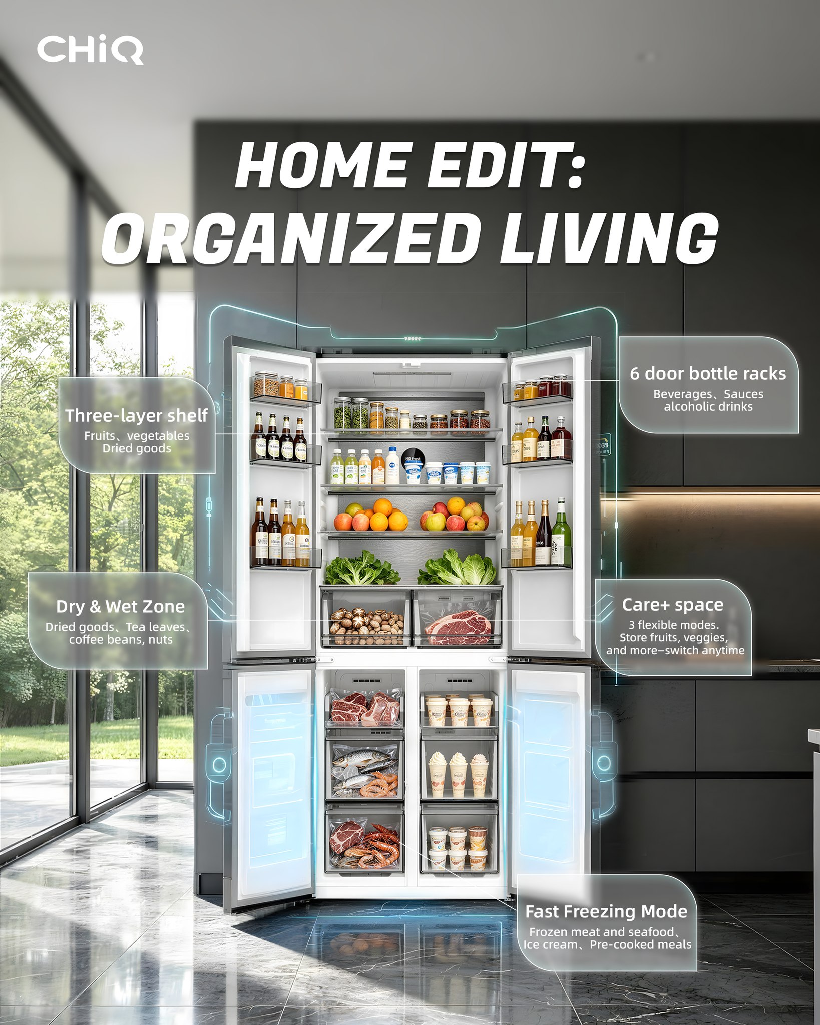 CHiQ Facebook ad: Tired of a cluttered fridge?