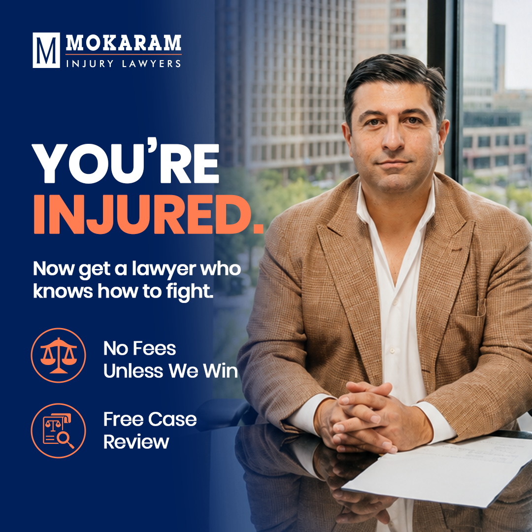 Mokaram Injury Lawyers Facebook ad: Injured in an accident? Free Case Review