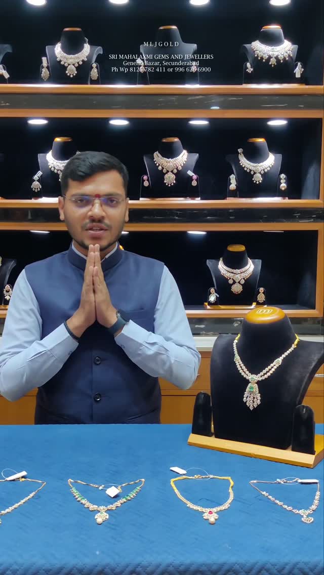 Sri Mahalaxmi Gems and Jewellers Facebook ad: Light Range Beautiful Diamond Necklaces Collections