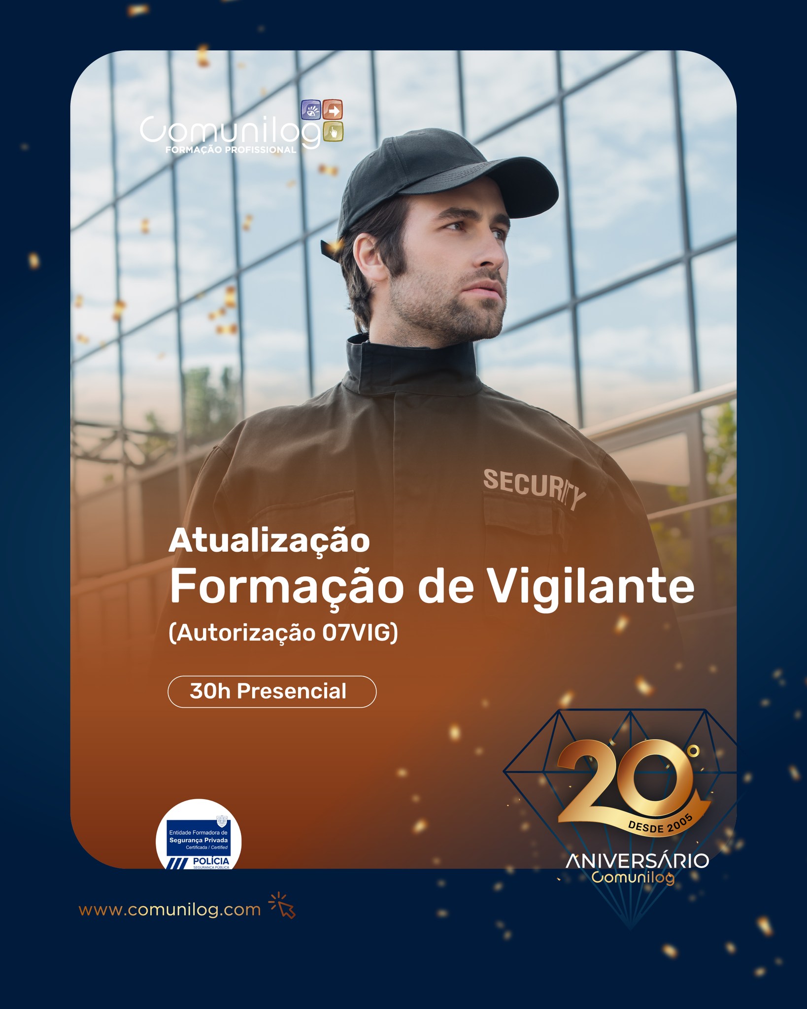 Comunilog Portalegre Facebook ad: FORMAÇÃO DE VIGILANTE - ATUALIZAÇÃO (AUTORIZAÇÃO 07VIG)