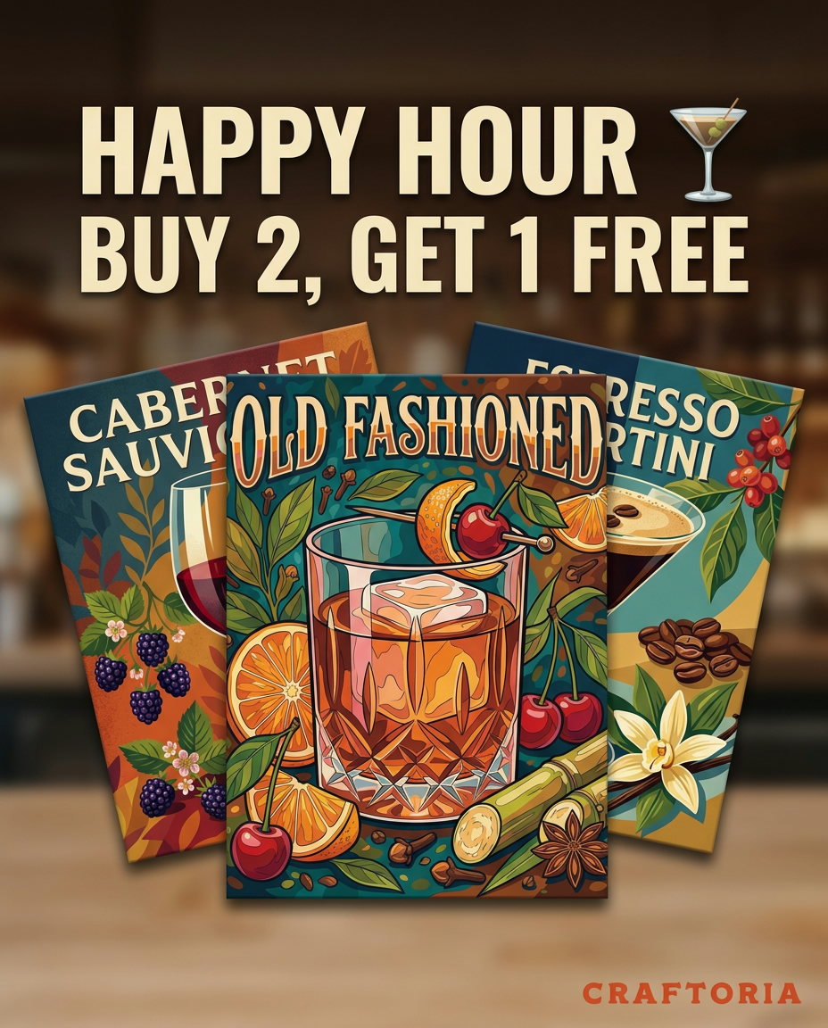 Craftoria Facebook ad: Paint Your Favorite Drink