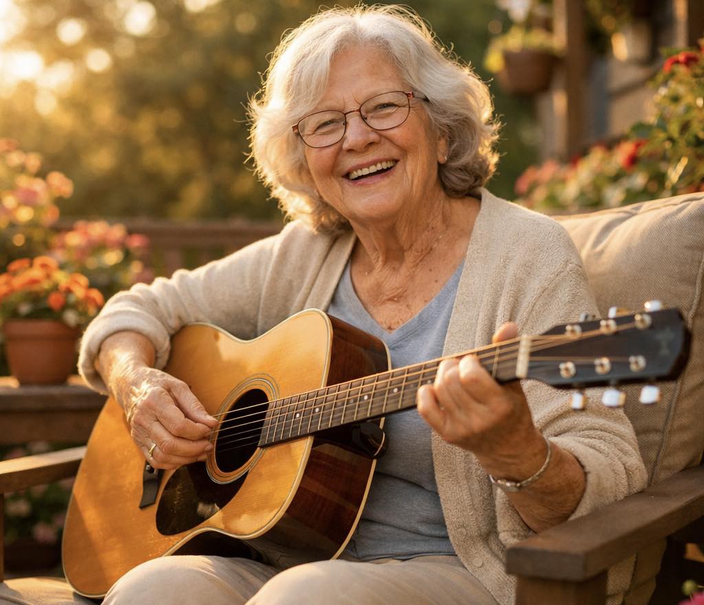 NWA Guitar Lessons Facebook ad: Retired and looking for a fun hobby?