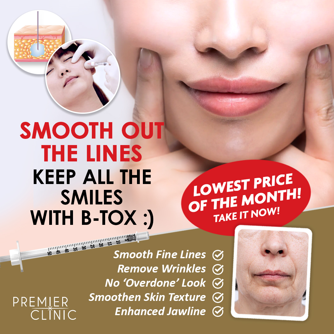 Premier Clinic Facebook ad: Smooth Out the Lines