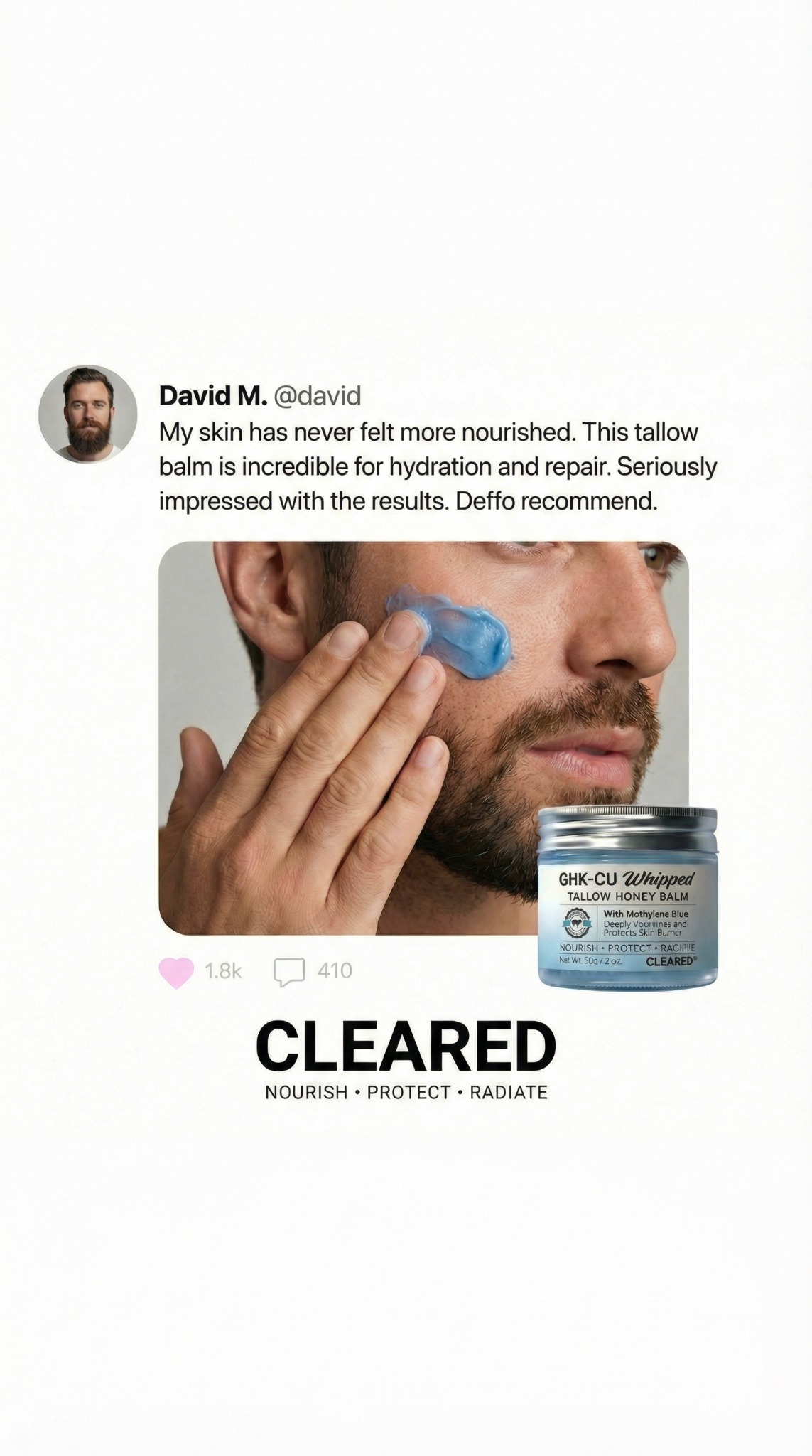 TryCleared Facebook ad: Upgrade Your Skin, 53% Off
