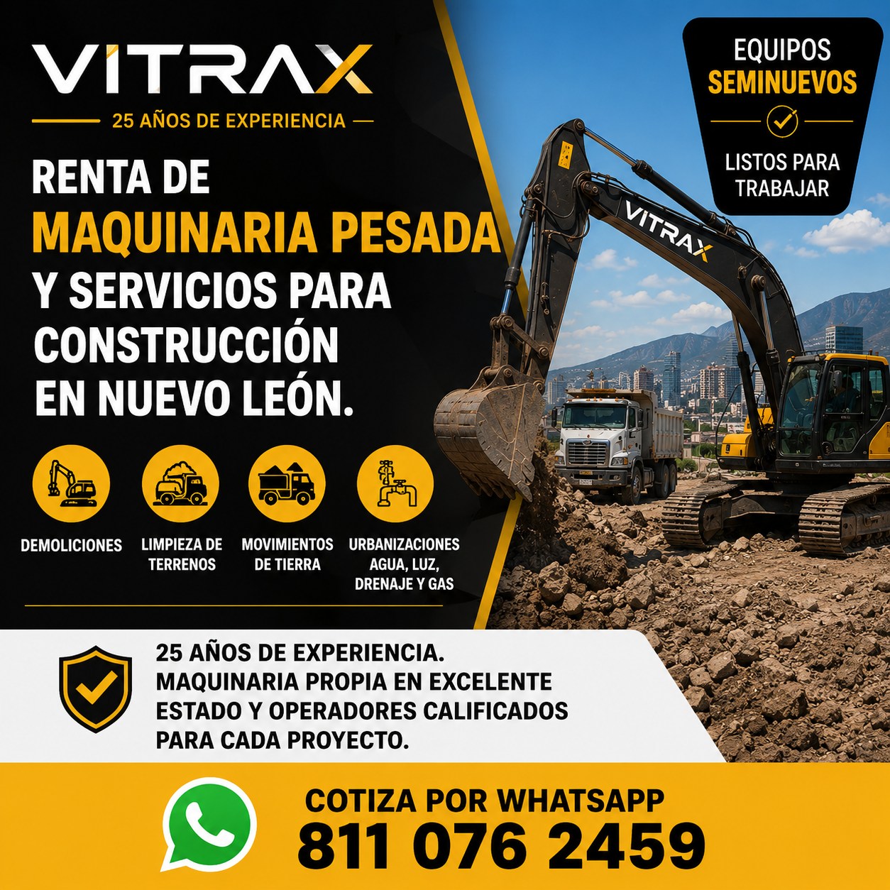 Vitrax NL Facebook ad: ¿Buscas una empresa confiable para demoliciones o limpieza…