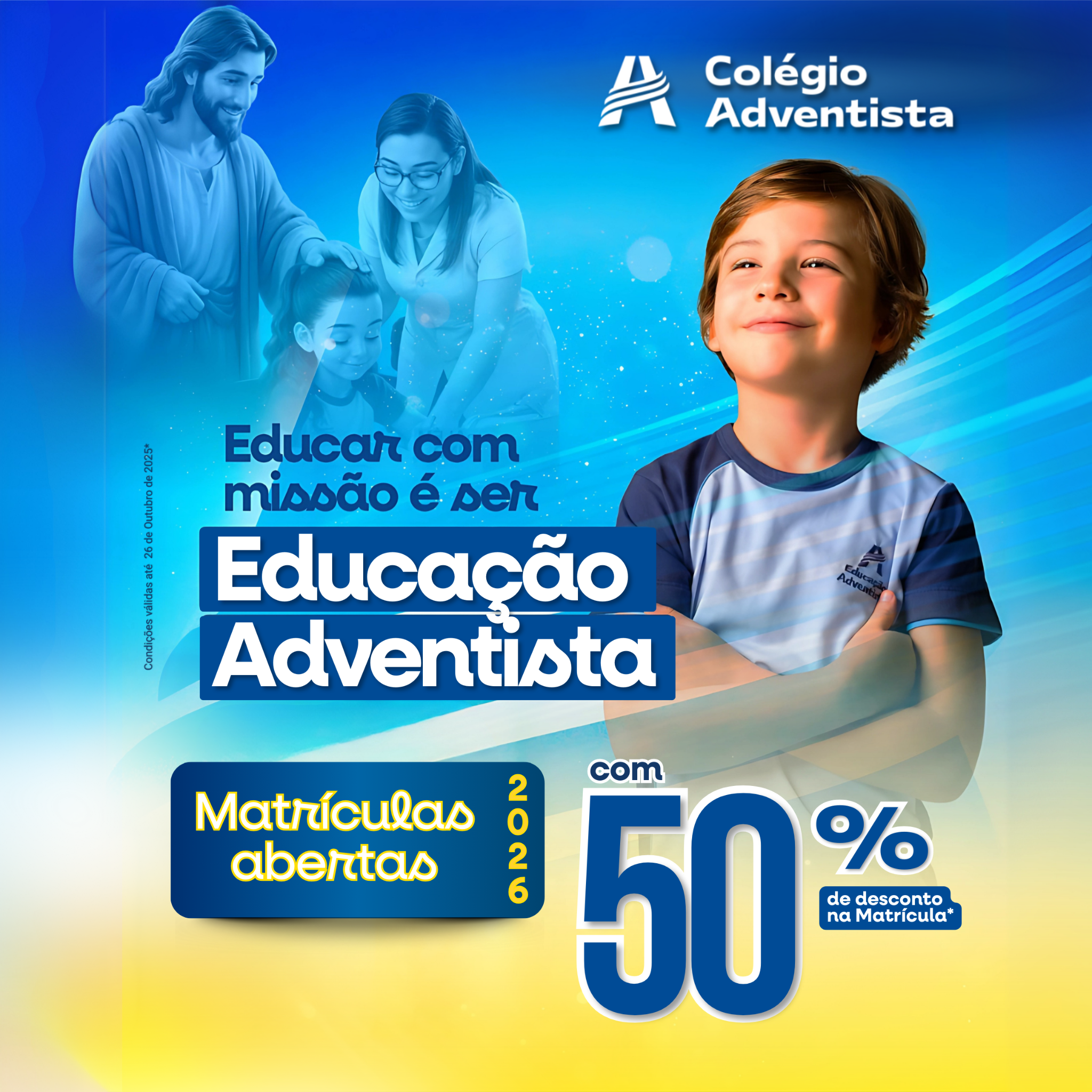 Colégio Adventista de Praia Grande Facebook ad: 50% DE DESCONTO NA MATRÍCULA 2026!
