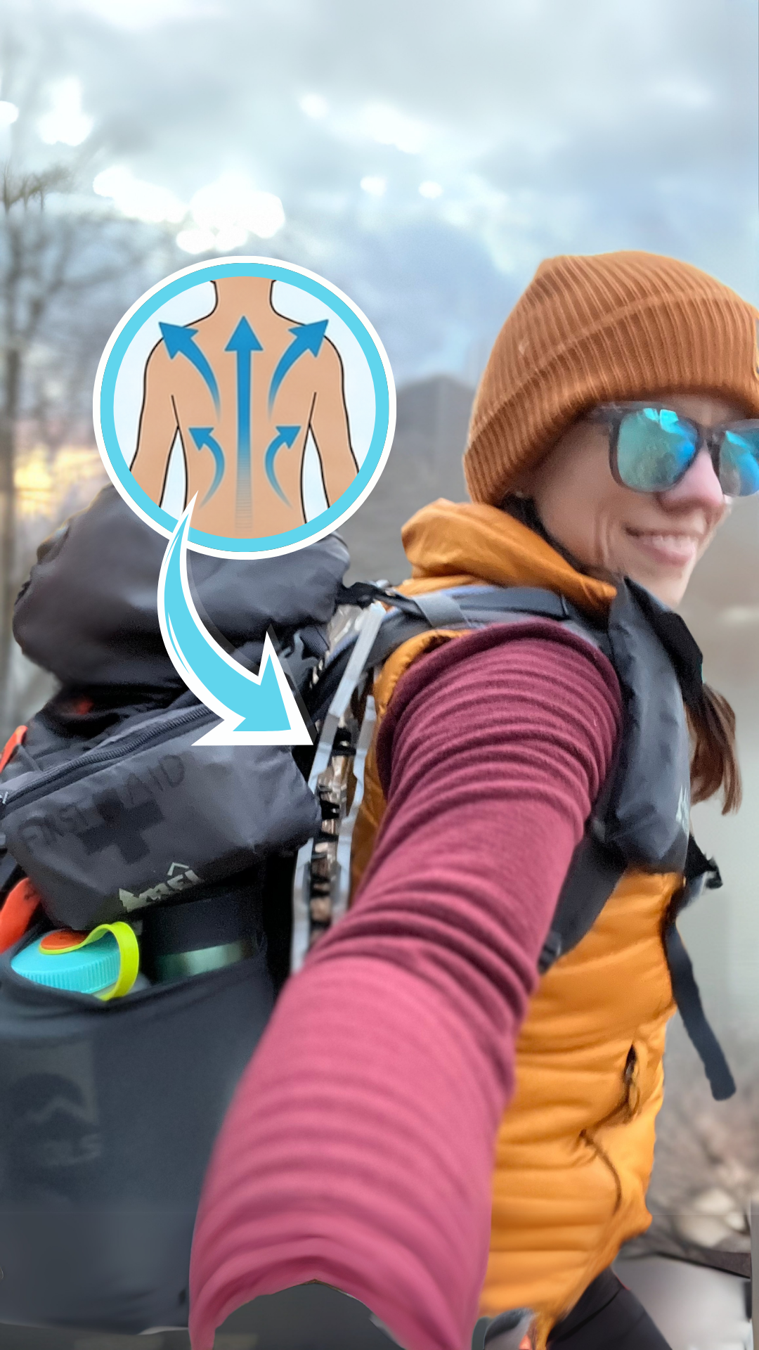 Vaucluse Backpack Ventilation Gear Facebook ad: Sweat Less and Maximize Airflow of Your Backpack